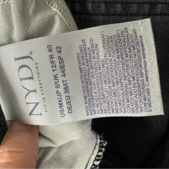 NYDJ Black High Rise Straight Leg Womens Jeans 8 Classic Fall Denim Zip Fly - Picture 11 of 11